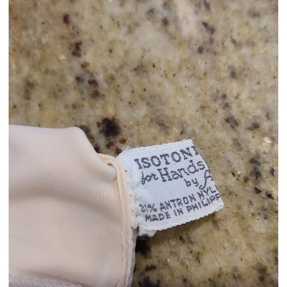 Vintage Size XL Isotoner Pink Stretch Formal Gloves. Nylon Spandex 7.5